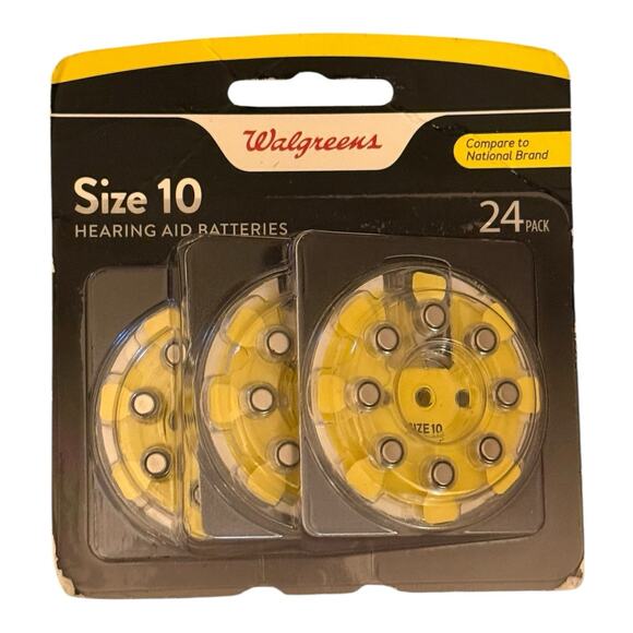 Hearing Aid Batteries Size 10 24-Pack Walgreens W10-24 1.45 Volt - Picture 1 of 1